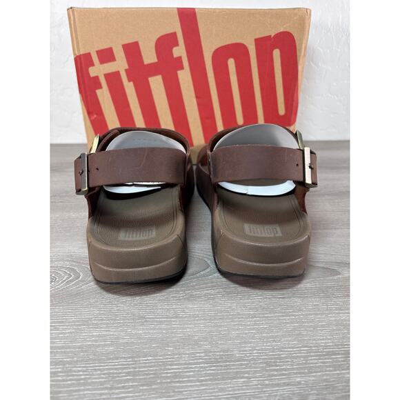 Fitflop Gogh Moc Men’s Buckle Leather Back Strap Sandals Size 12.5 EU 46- NIB‎ main image 6